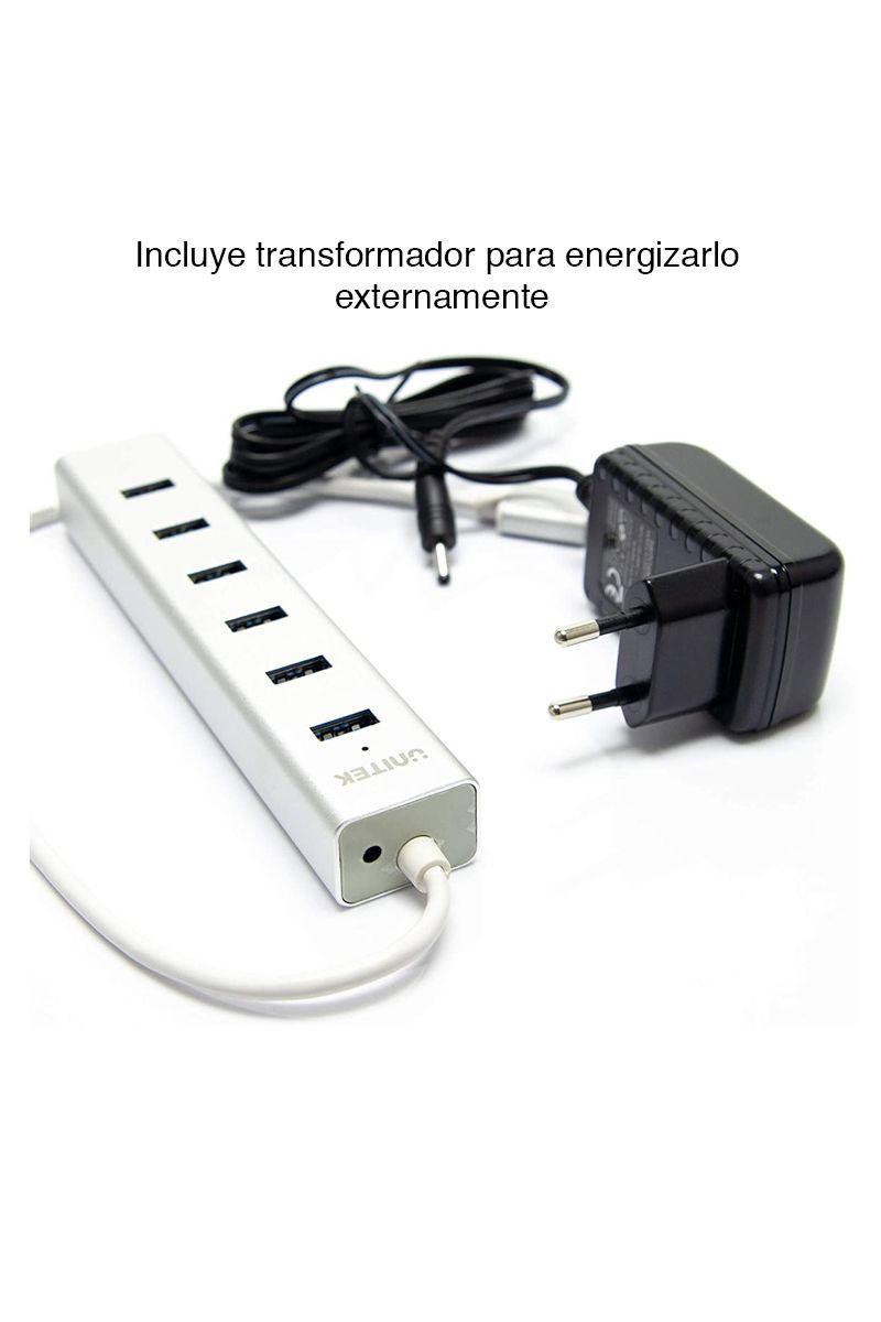 Hub USB 3.0 de 7 puertos energizado Unitek Y-3090	-3