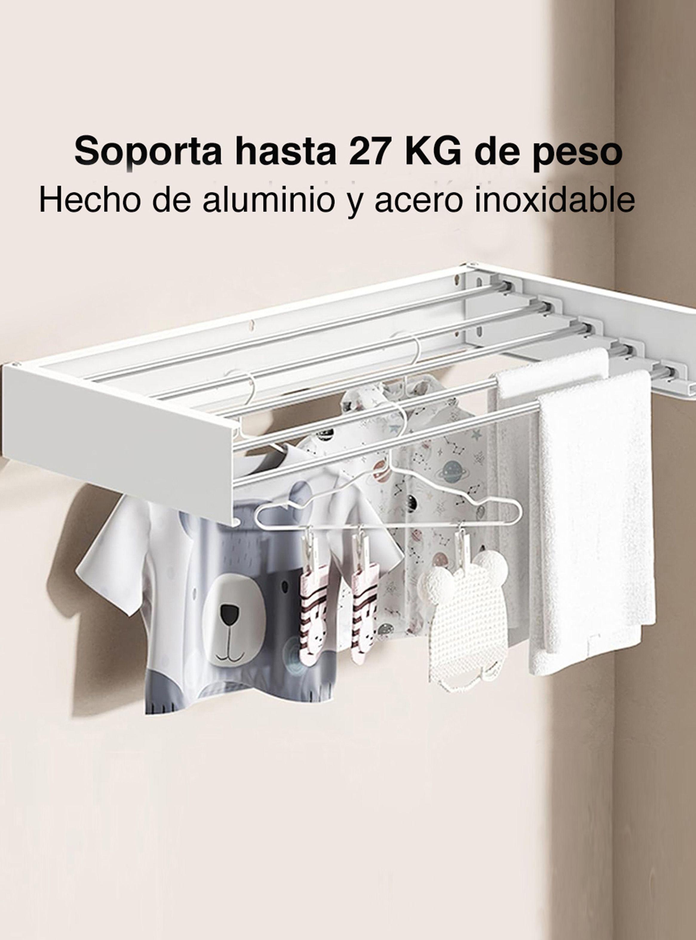 Colgador ropa plegable pared oculto robusto 80 x 40 cms-2