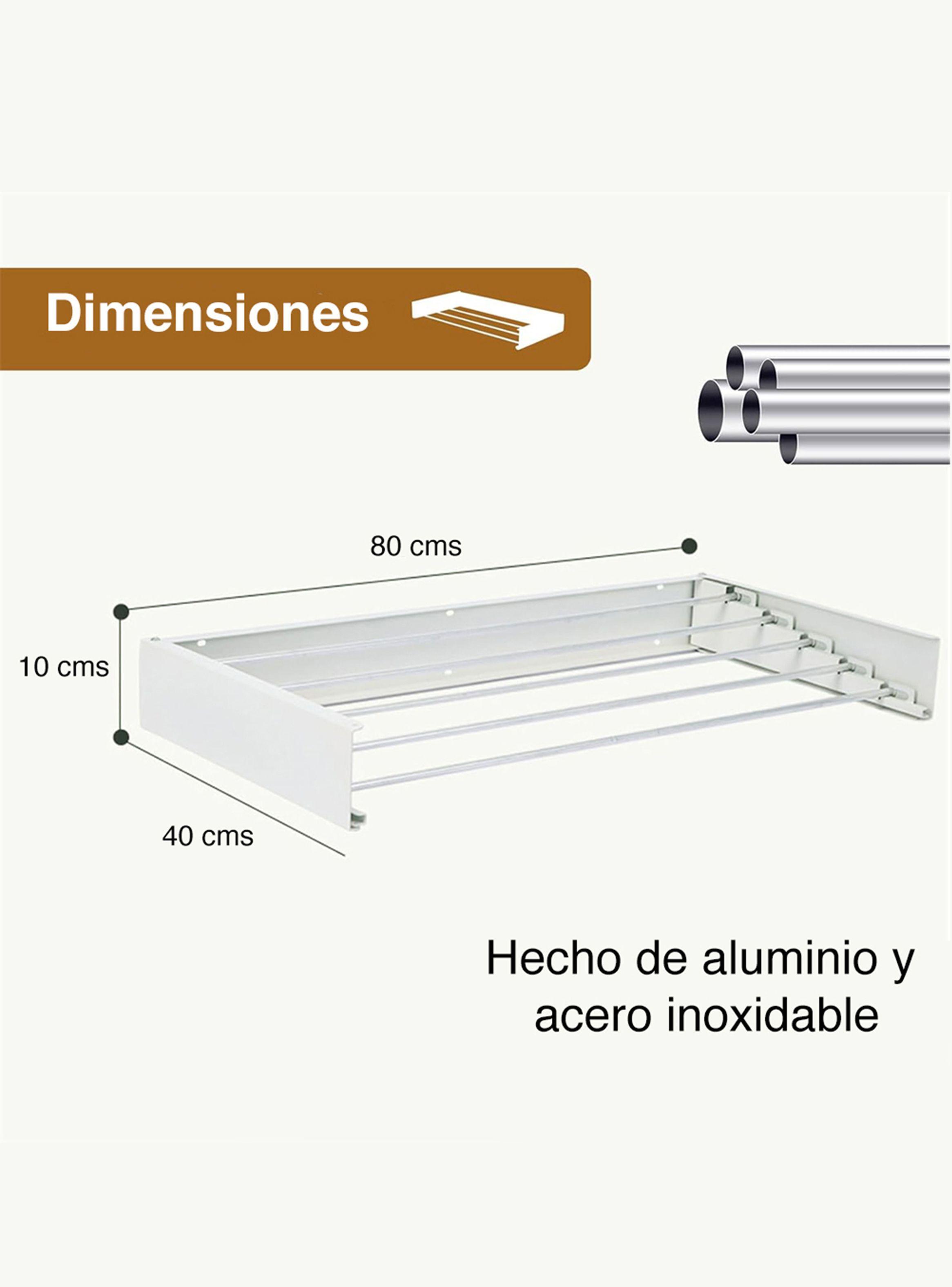 Colgador ropa plegable pared oculto robusto 80 x 40 cms-7