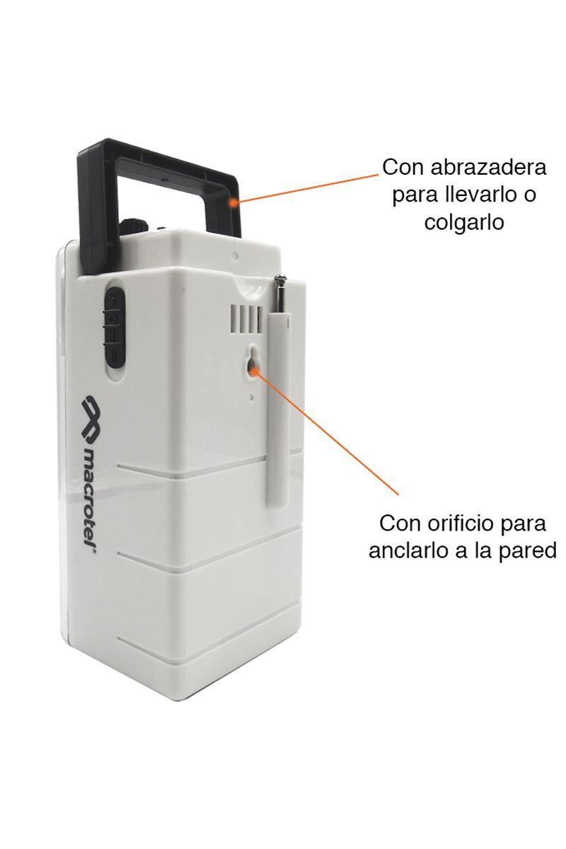 Luz emergencia led con radio FM foco recargable-2
