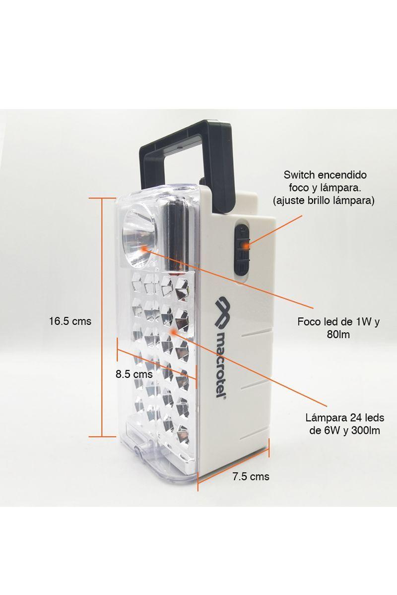 Luz emergencia led con radio FM foco recargable-4