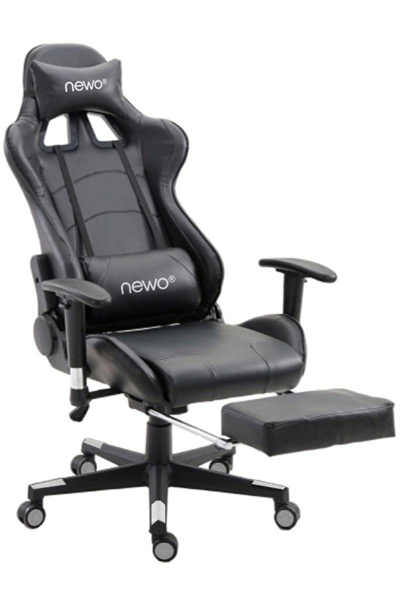 Silla Gamer Negra Ergonómica ejecutiva apoya pies-0