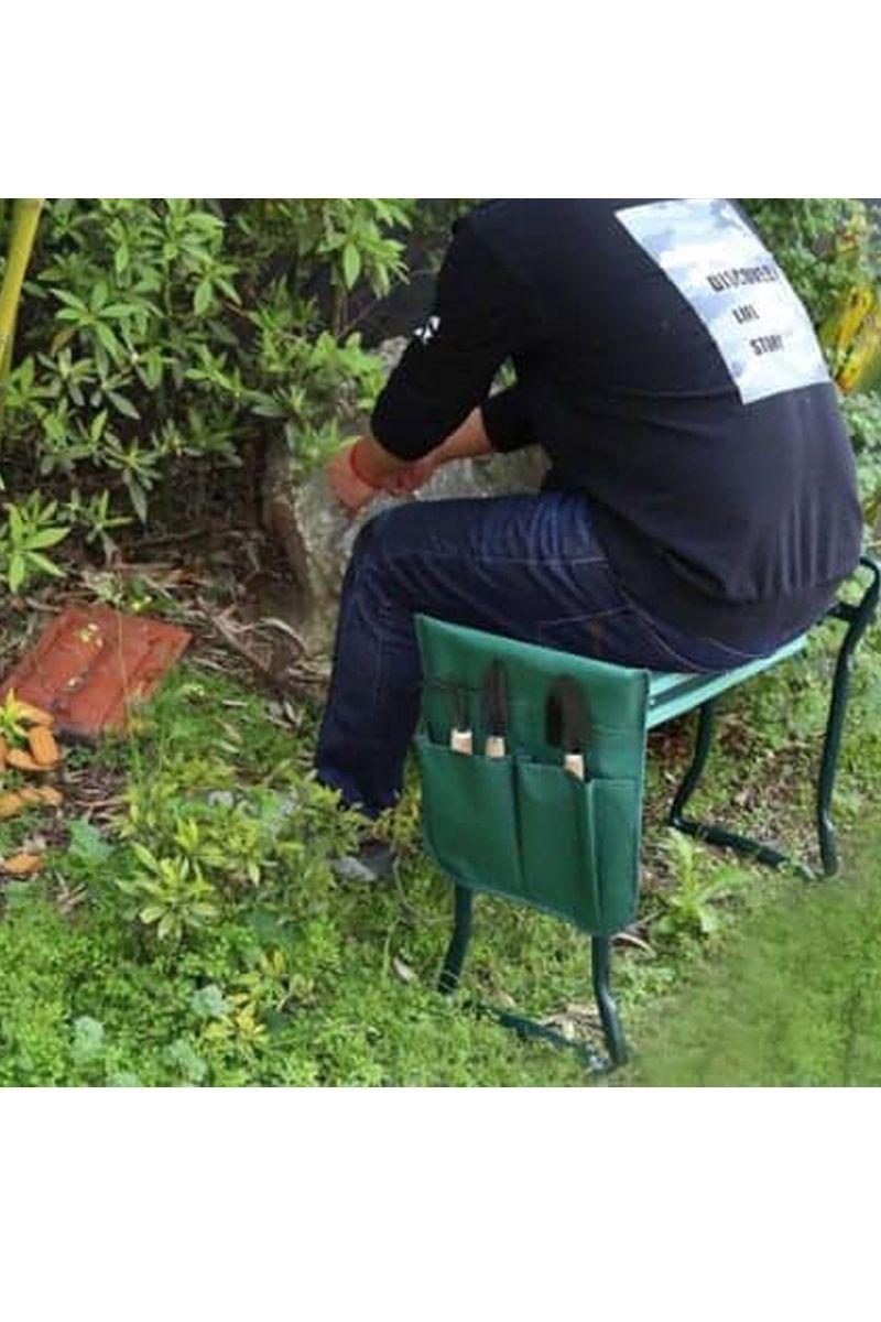 Rodillera jardinería silla y organizador herramientas	-3