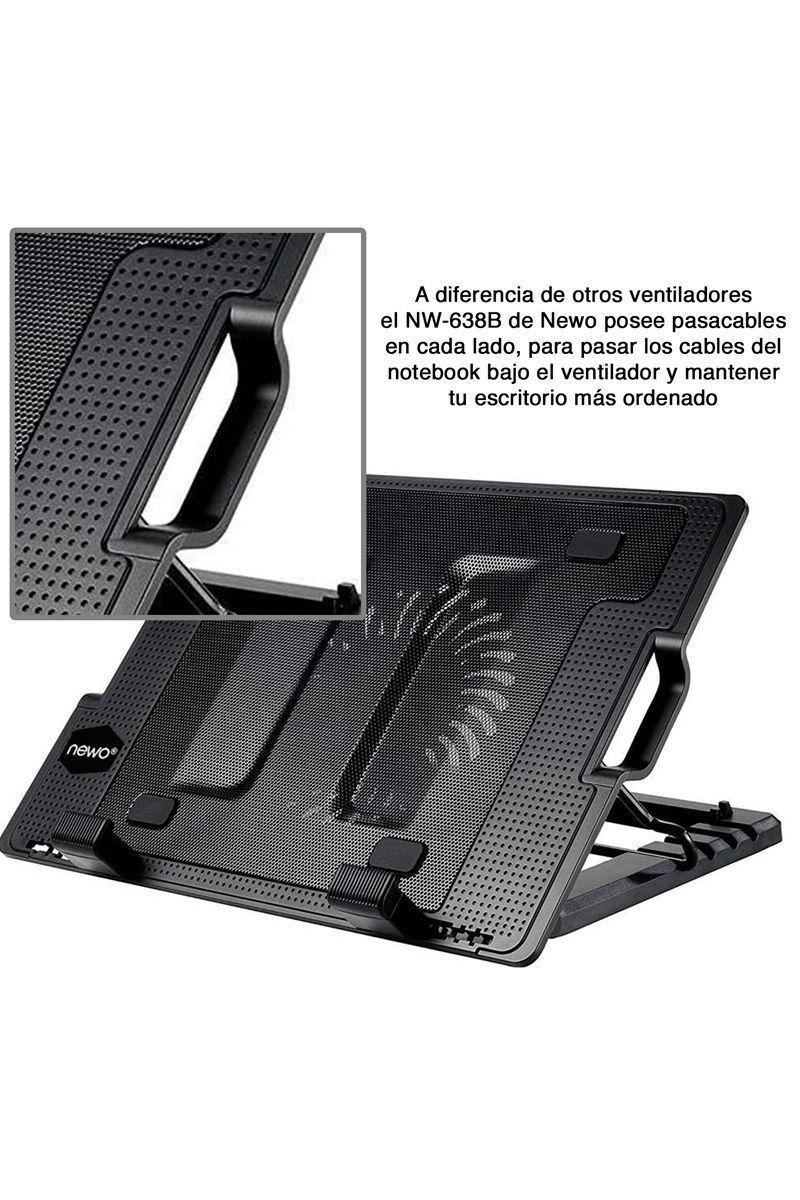 Ventilador notebook con pasacables Newo NW-638B-2