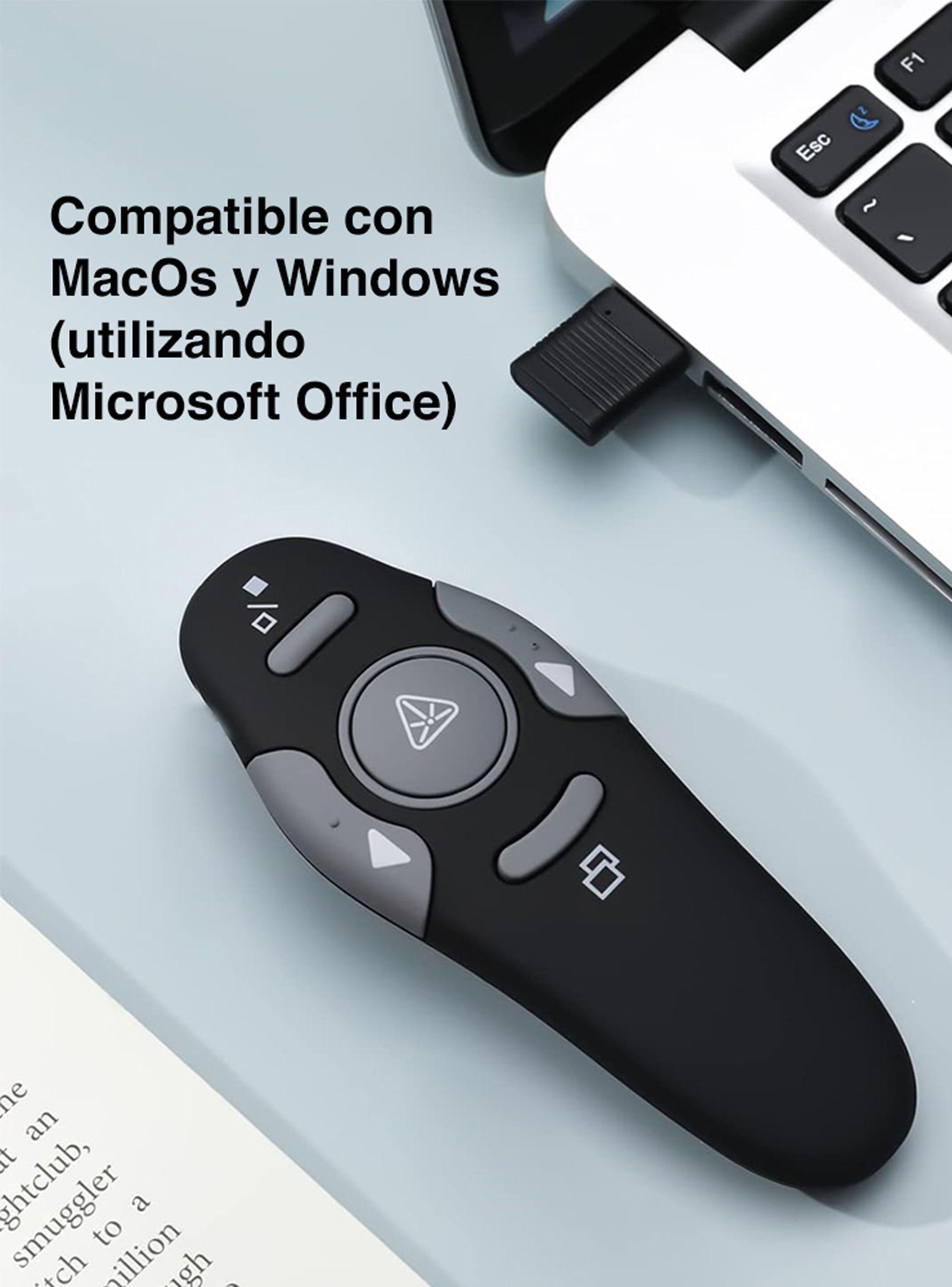 Presentador láser inalámbrico pasador diapositivas Windows y Mac-4