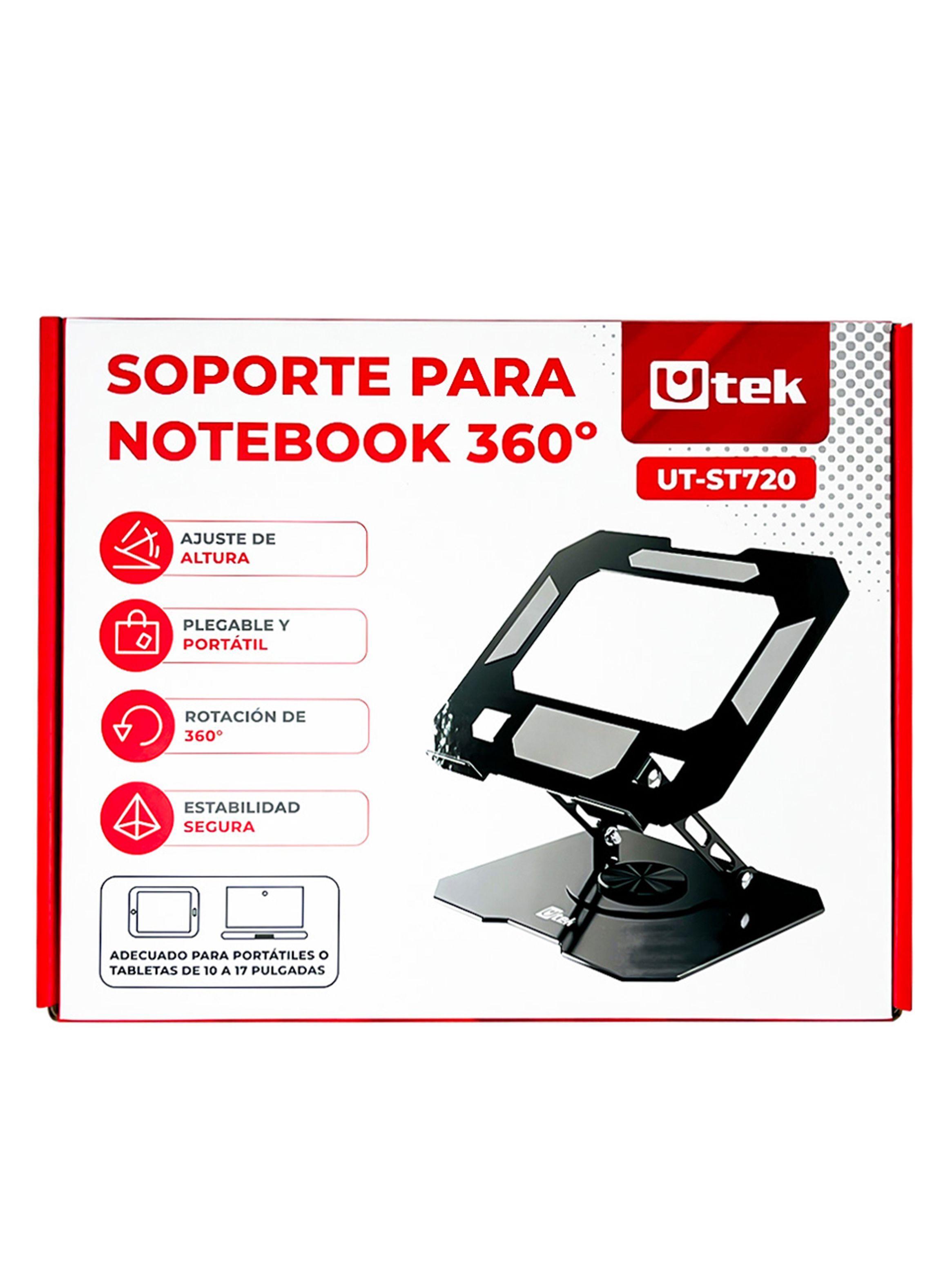 Soporte Notebook Giratorio aluminio negro ajustable 17"	-5