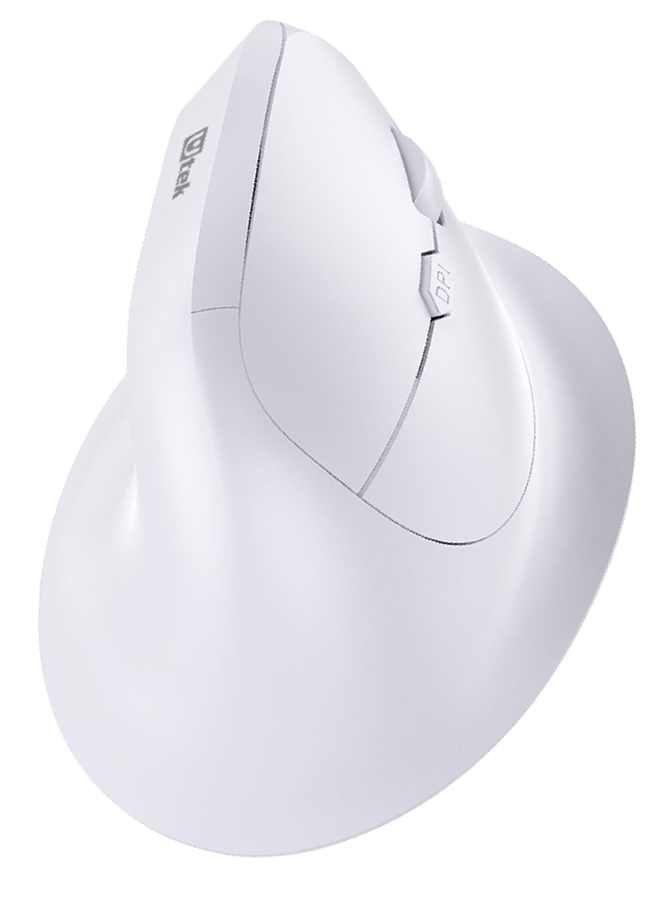 Mouse vertical inalámbrico blanco bluetooth y 2.4Ghz	-0