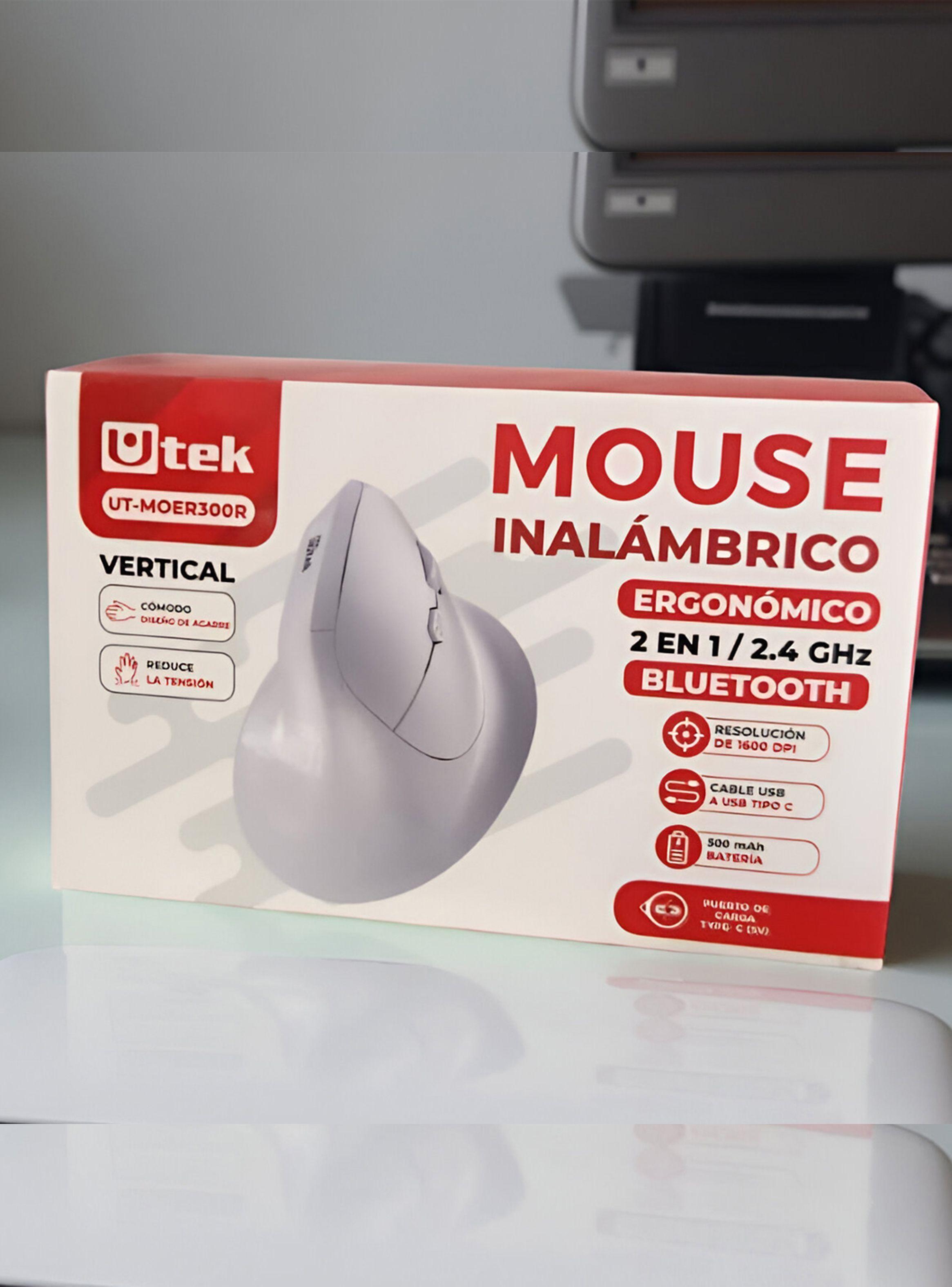 Mouse vertical inalámbrico blanco bluetooth y 2.4Ghz	-3