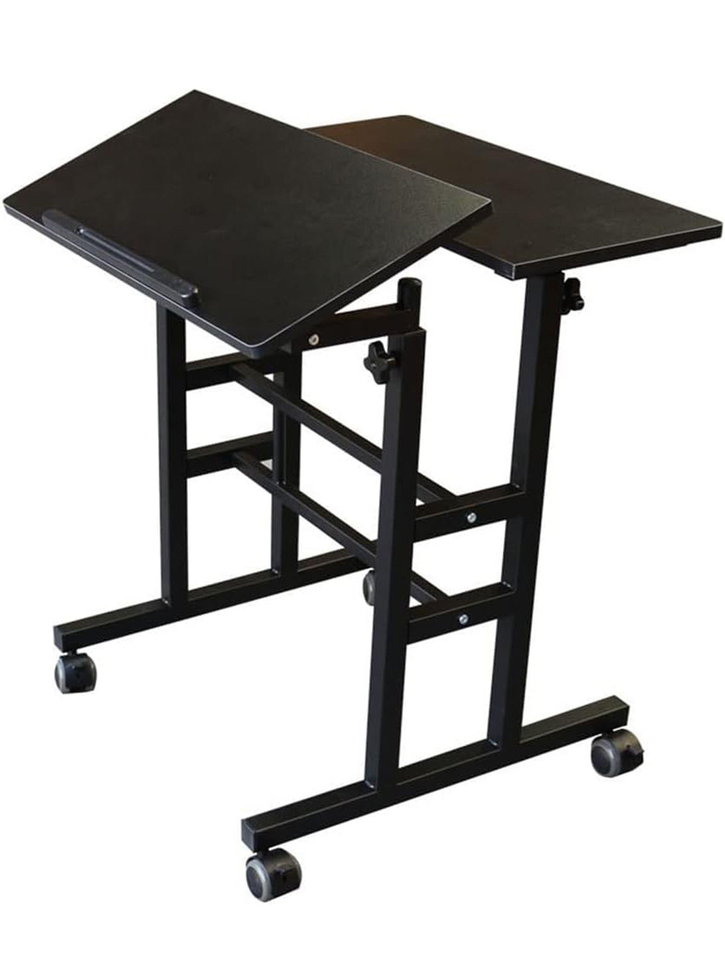 Escritorio mesa convertible altura ajustable con ruedas	-2