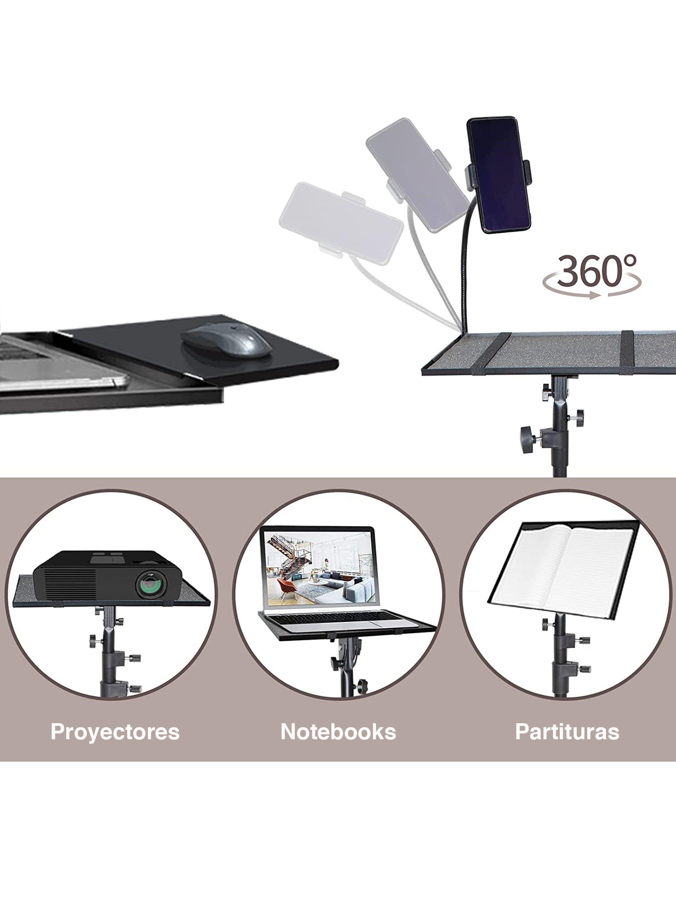 Atril Notebook y proyector con ruedas ajustable -6