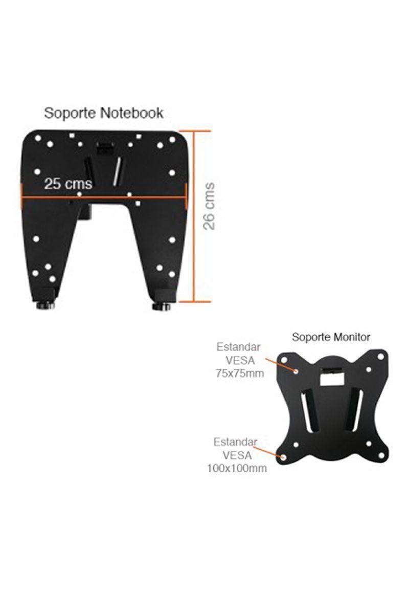 Soporte Doble 2 Monitor y Notebook brazo escritorio B50-4
