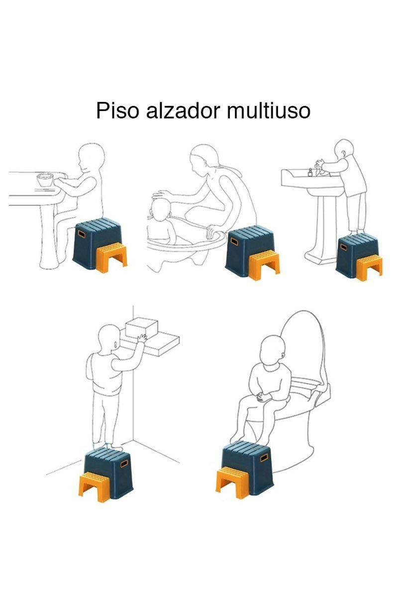 Piso Alzador Niños Baño Multiuso doble escalón 100KG-3
