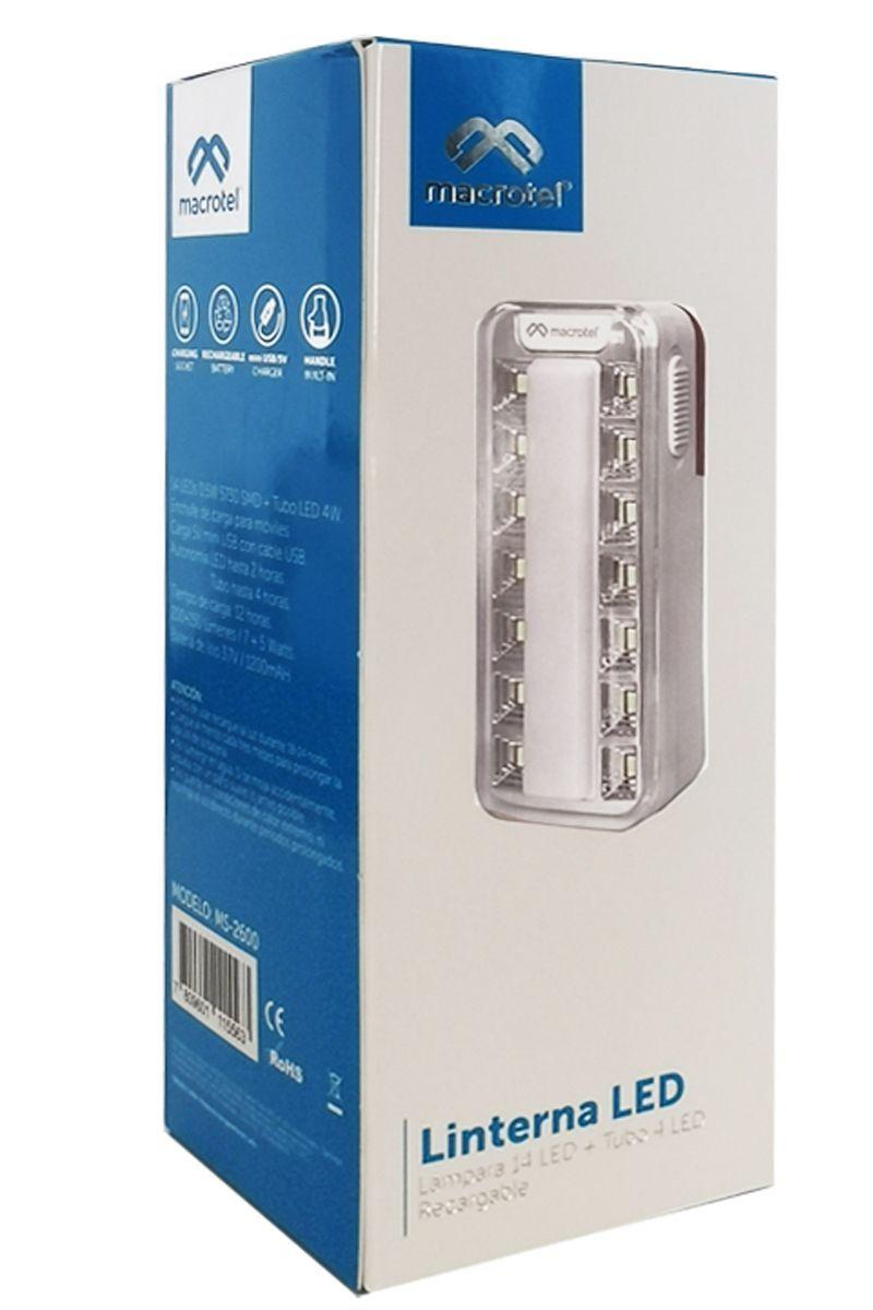 Foco led recargable luz emergencia 14 leds MS-2600-4