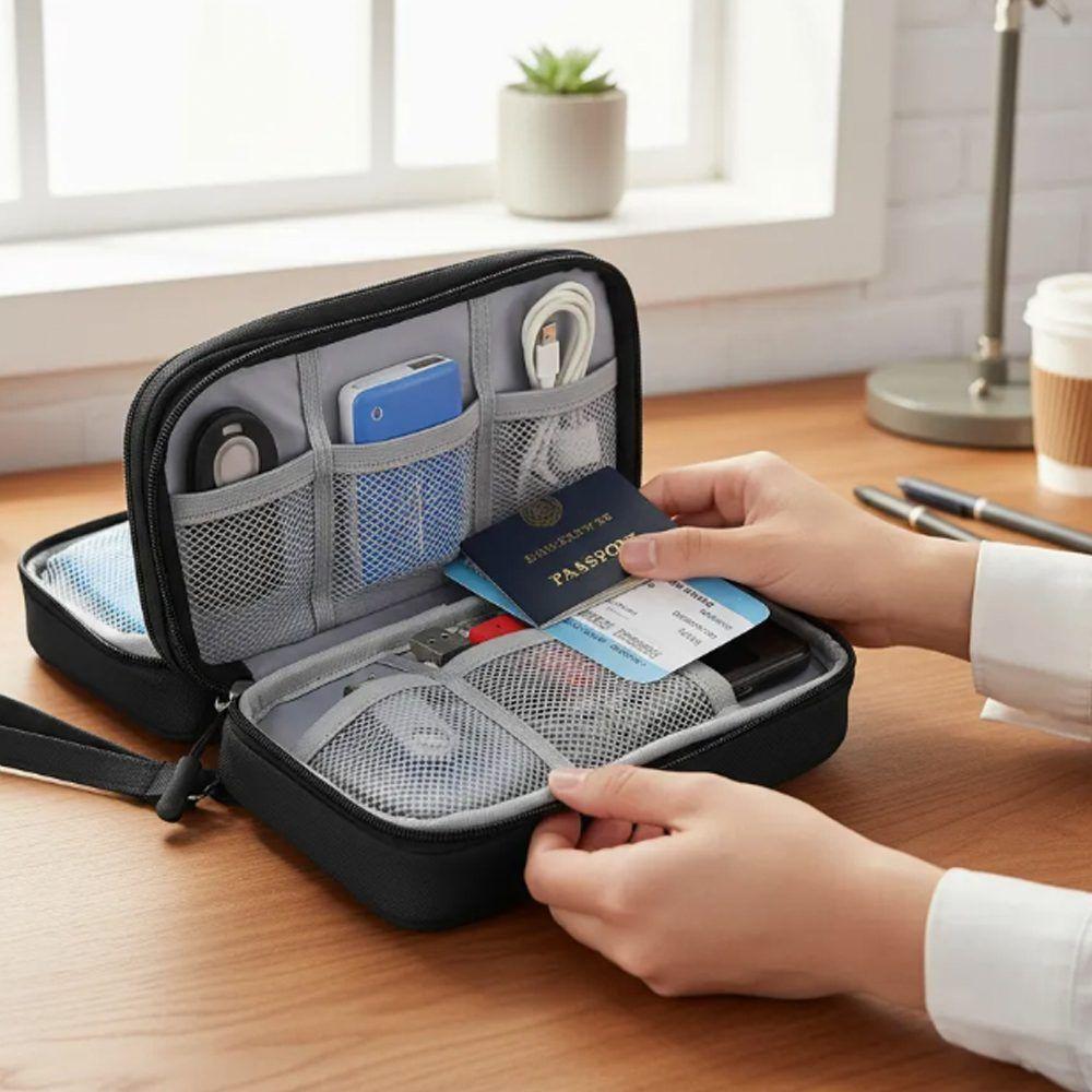 Kit Viaje: Organizador de Cables + Adaptador de Enchufe Universal + Kit de Aseo-1