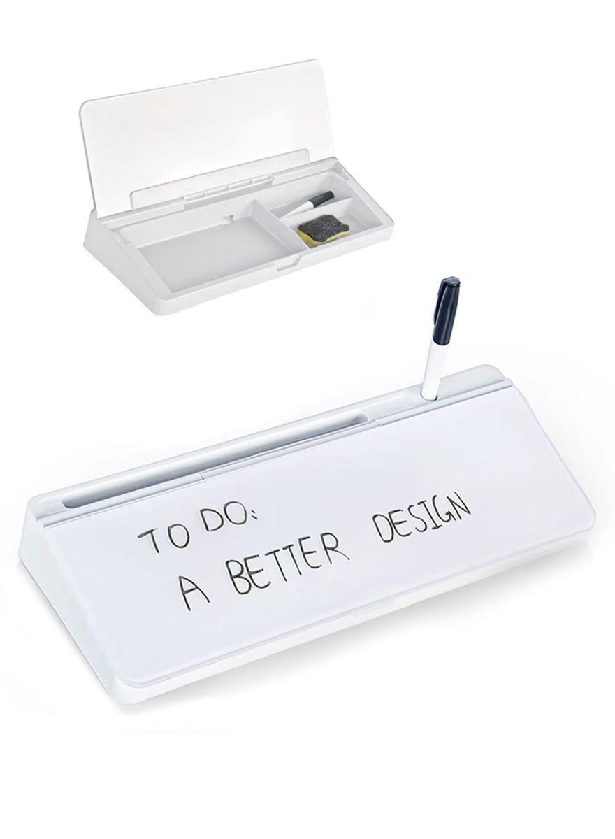 Pizarra de vidrio Escritorio con organizador -7