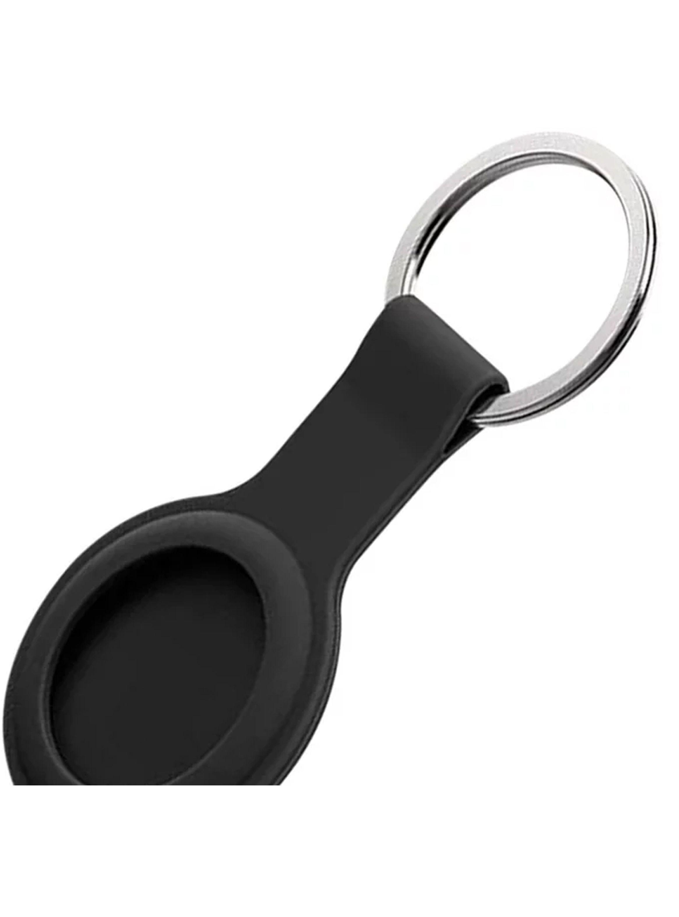 Funda Airtags llavero protector silicona negra-2