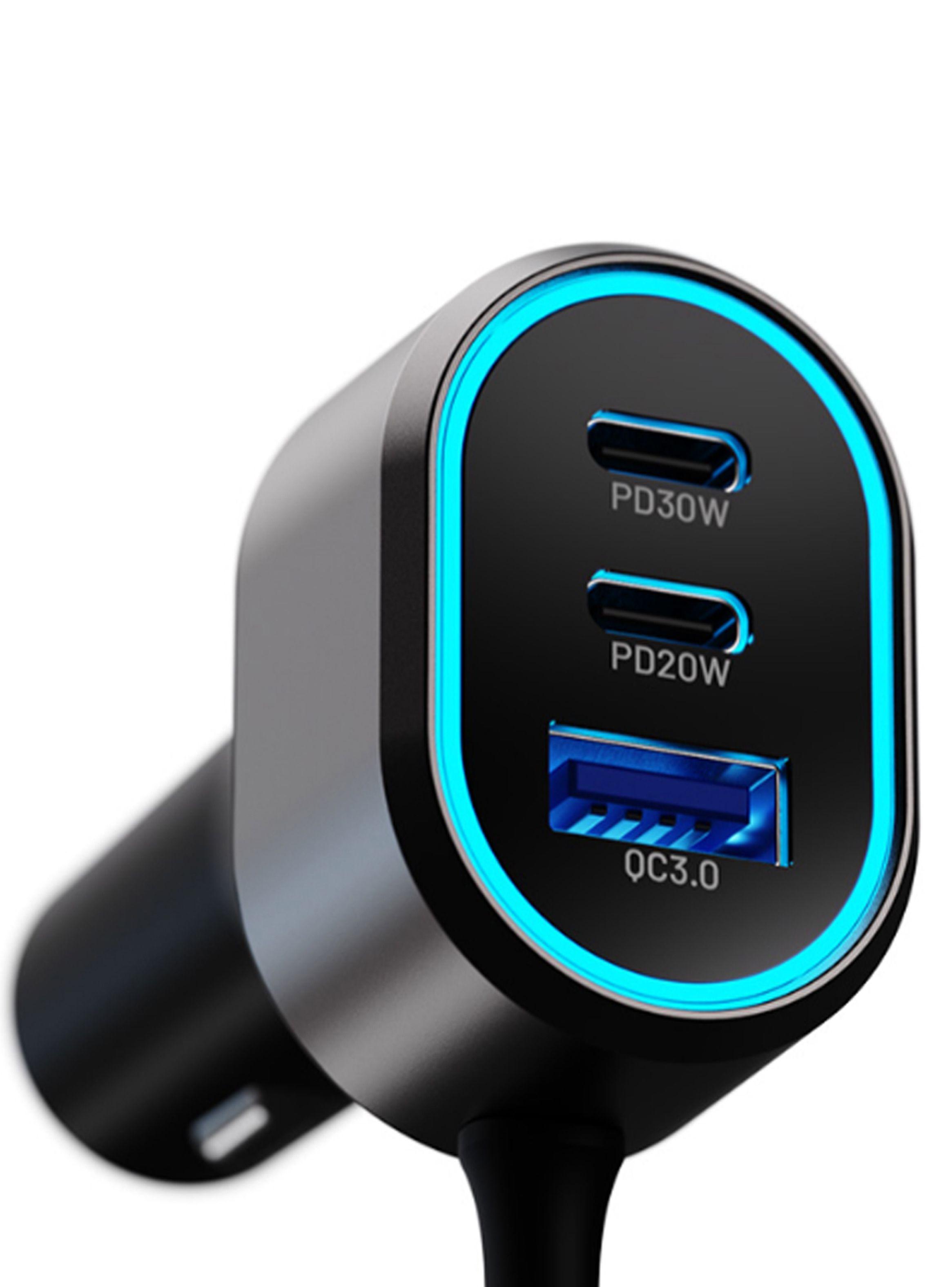 Cargador de auto con extensión USB C 6 puertos 100W-2