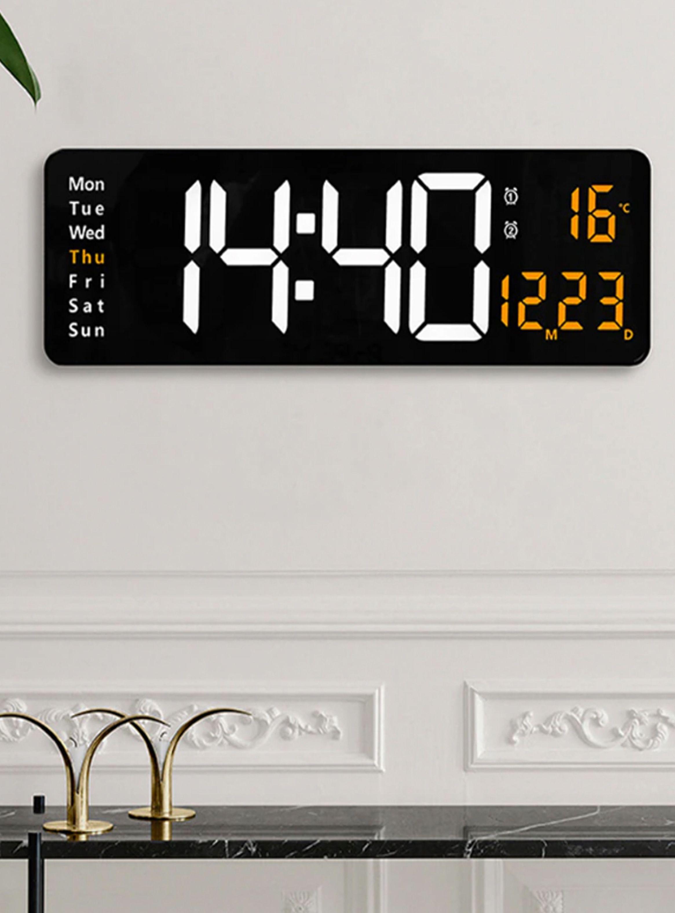 Reloj digital pared grande con temporizador y temperatura-5