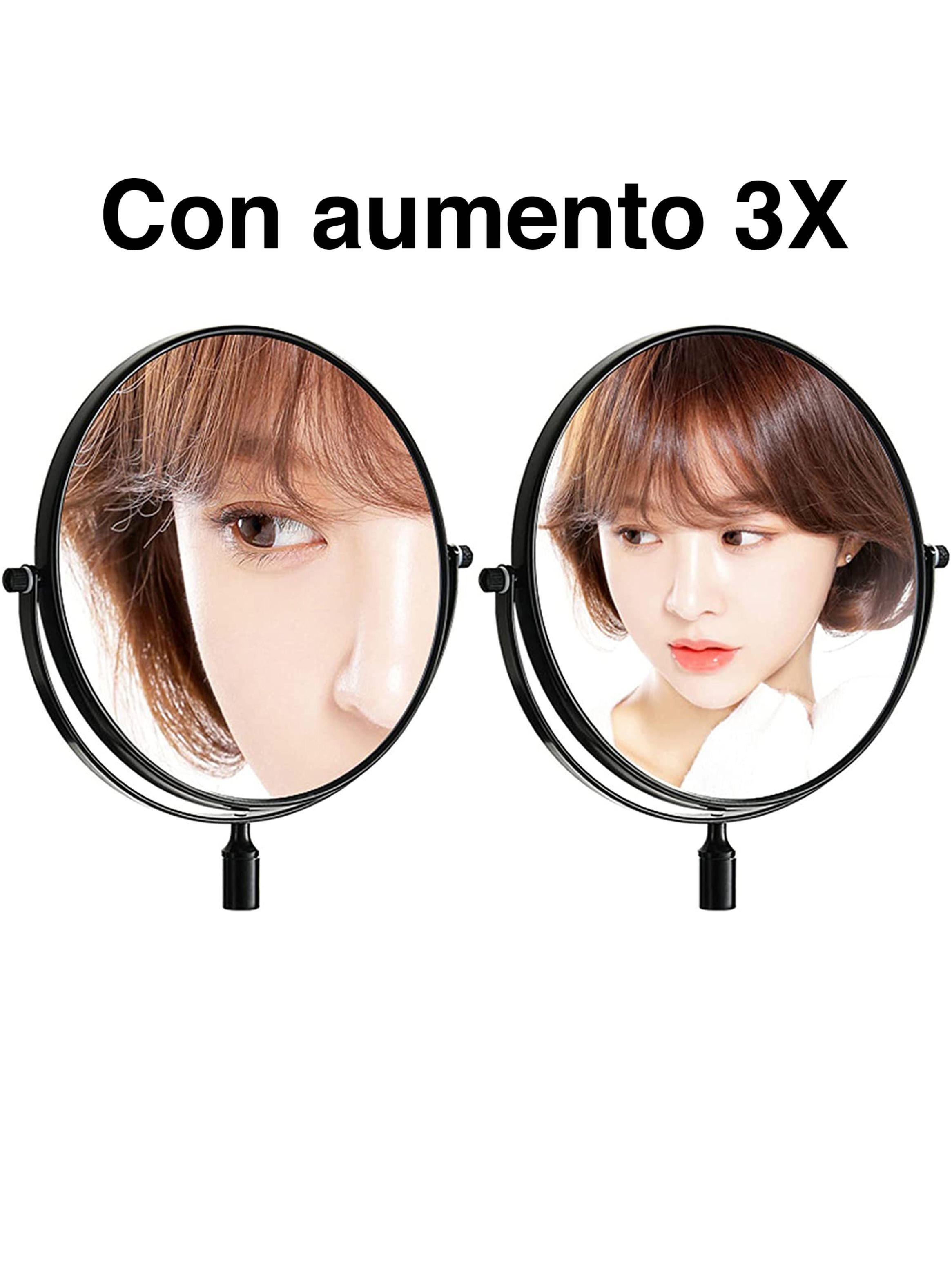 Espejo Maquillaje Baño Articulado Abatible Aumento Negro	-2
