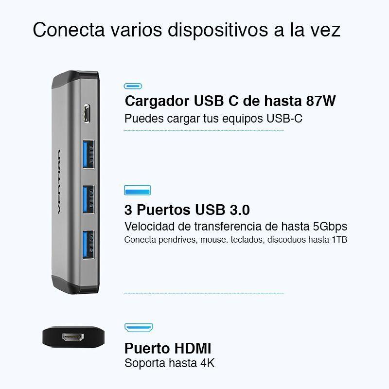 Adaptador Usb Tipo C Hub HDMI Mac Notebook Vention-2