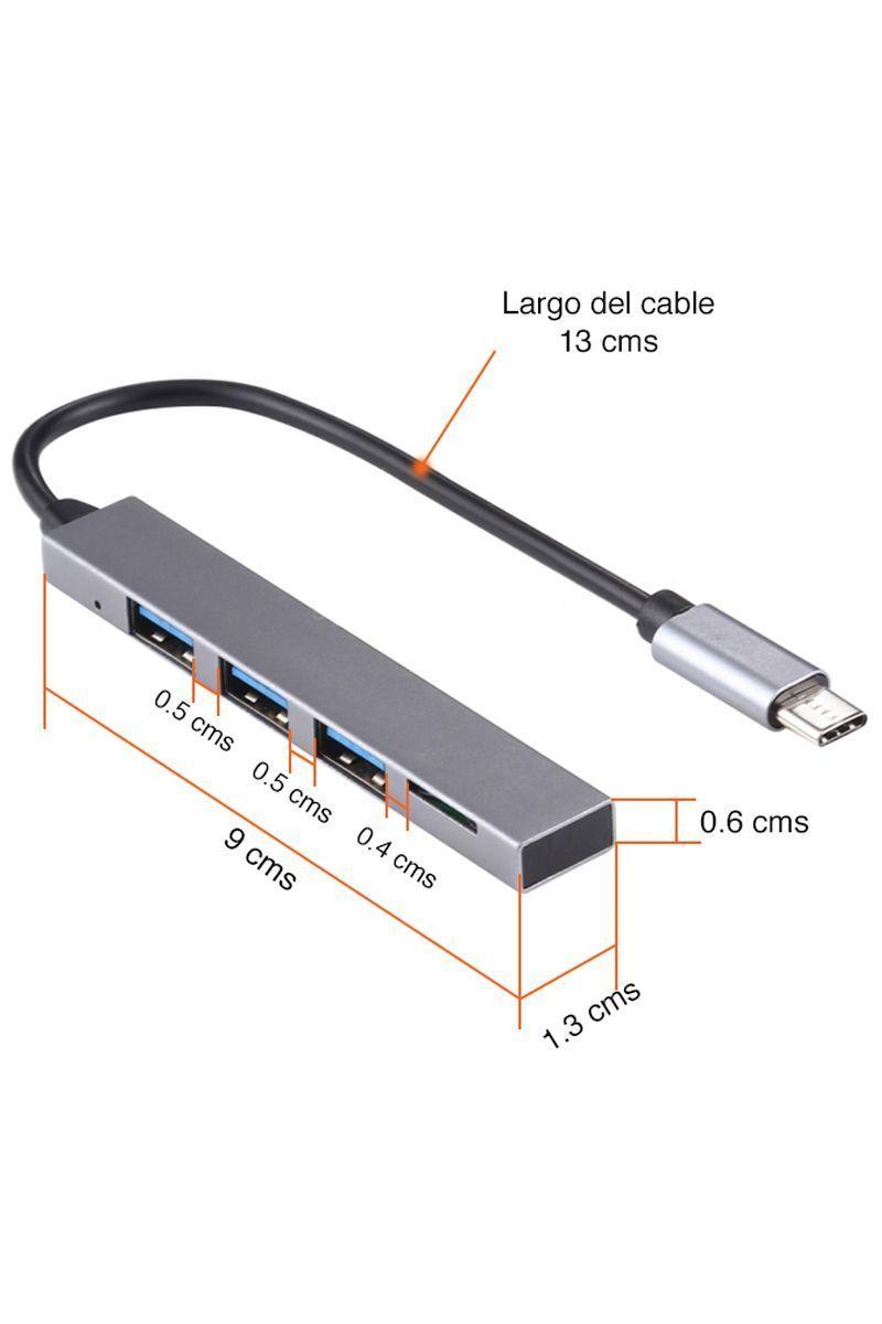 Hub USB C con 3 puertos USB 3.0 y lector SD-4