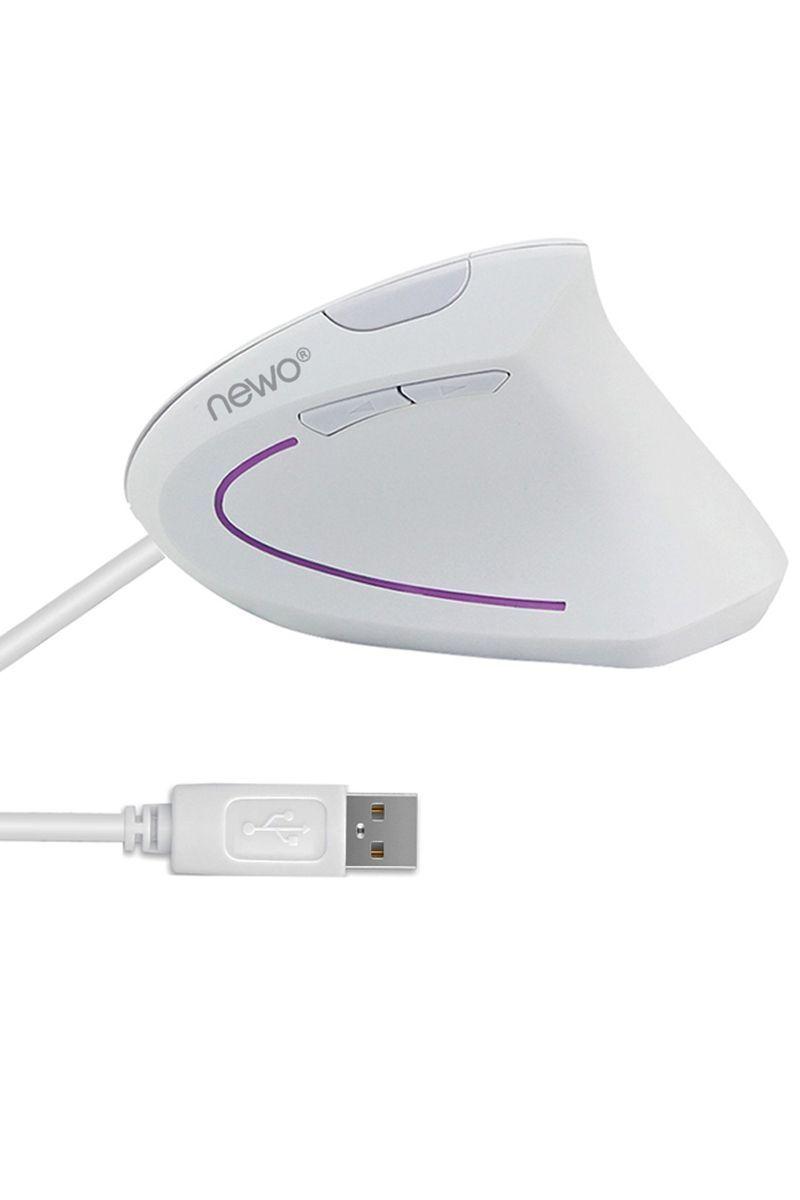 Mouse Vertical Ergonómico Cable USB Blanco-2