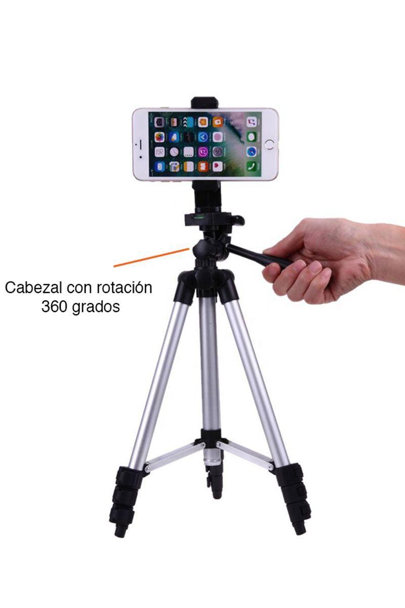 Trípode para celular y cámara ajustable 4 niveles aluminio-5