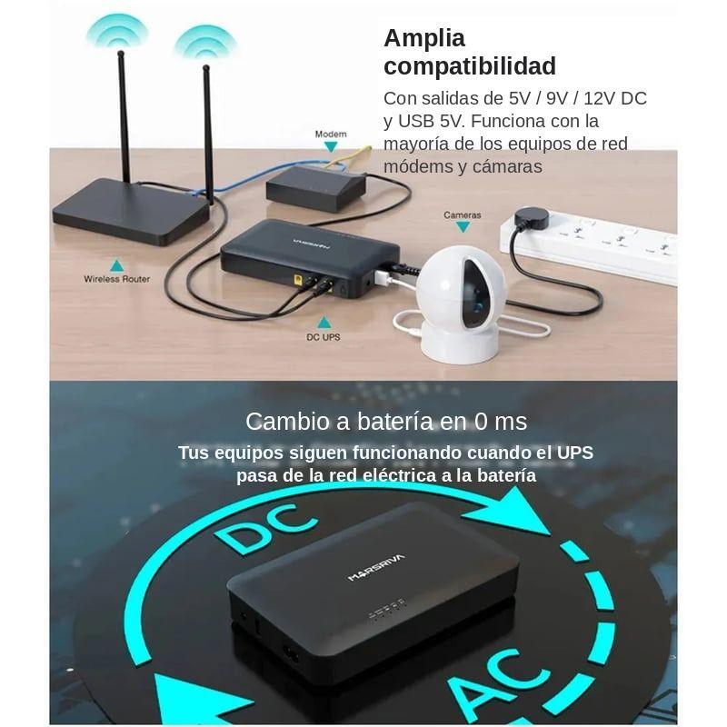 Mini UPS Marsriva KP1 Plus 16000mAh 18W bivolt para router y módem-2