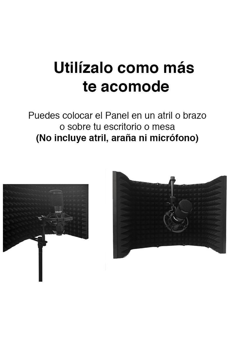 Panel acústico aislamiento Micrófono 5 paneles Metal-2