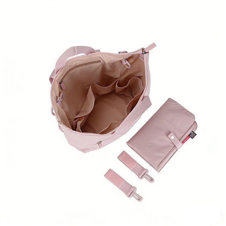 Mochila Maternal con Cambiador Impermeable Rosa Nude-5