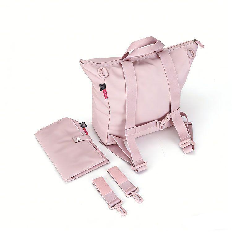 Mochila Maternal con Cambiador Impermeable Rosa Nude-3