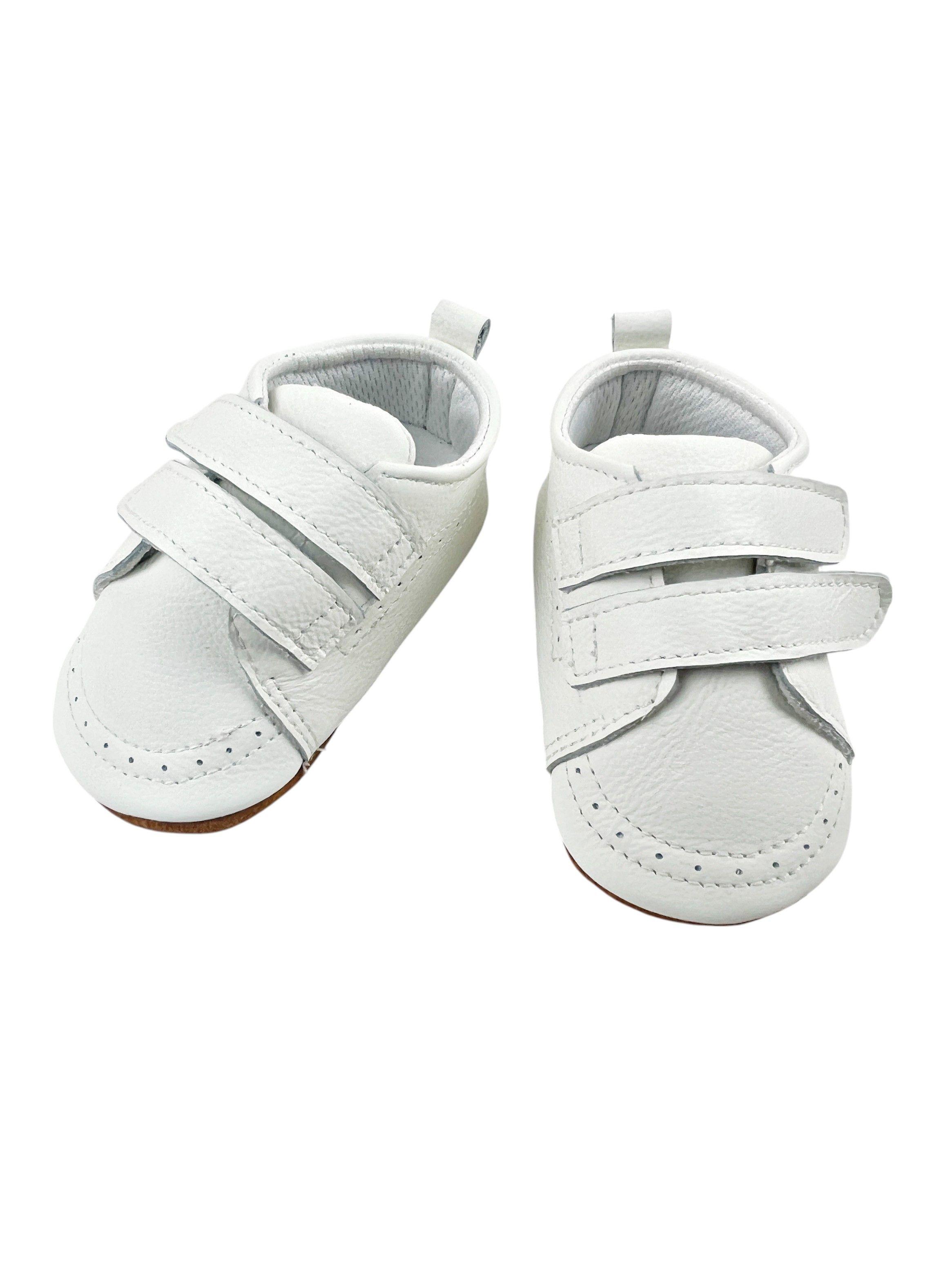 Zapatos Bebé Cuero Blanco Primeros Pasos-0