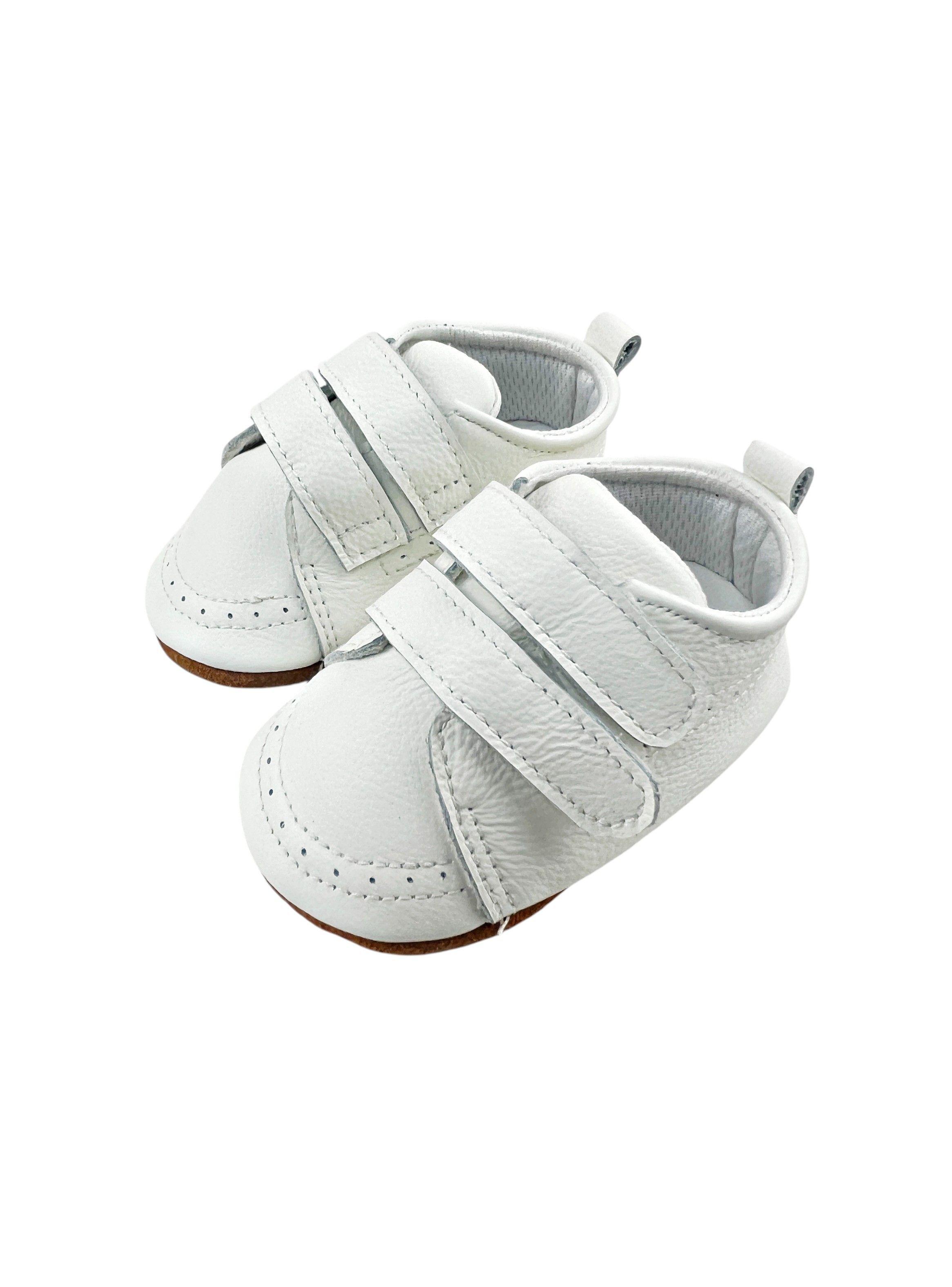 Zapatos Bebé Cuero Blanco Primeros Pasos-3
