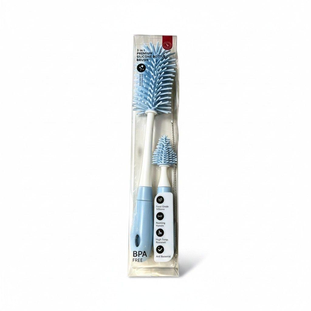 Set 3 Cepillos de Silicona para Mamaderas Libre de BPA-0
