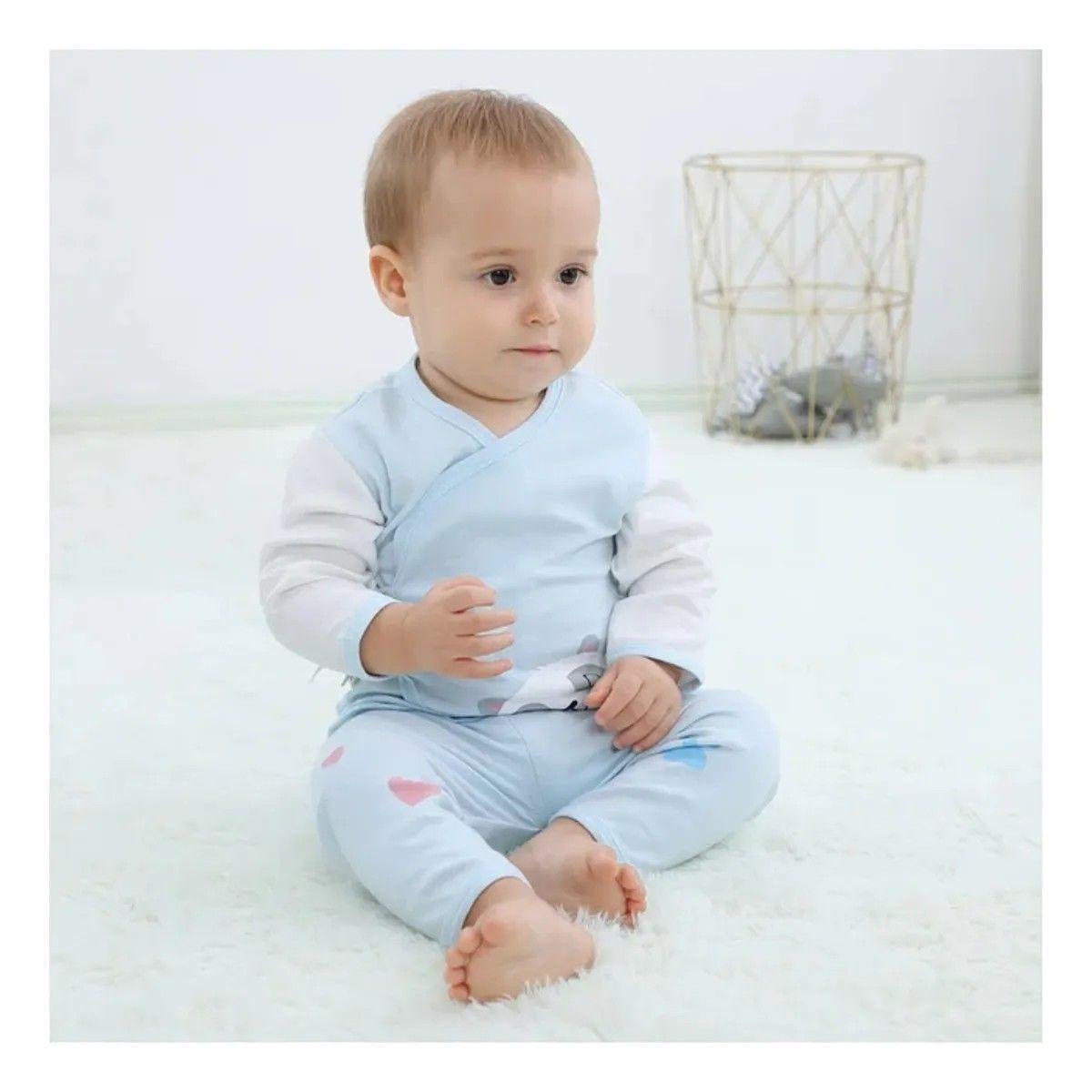 SET AJUAR BEBÉ 100 % ALGODÓN – CELESTE-2