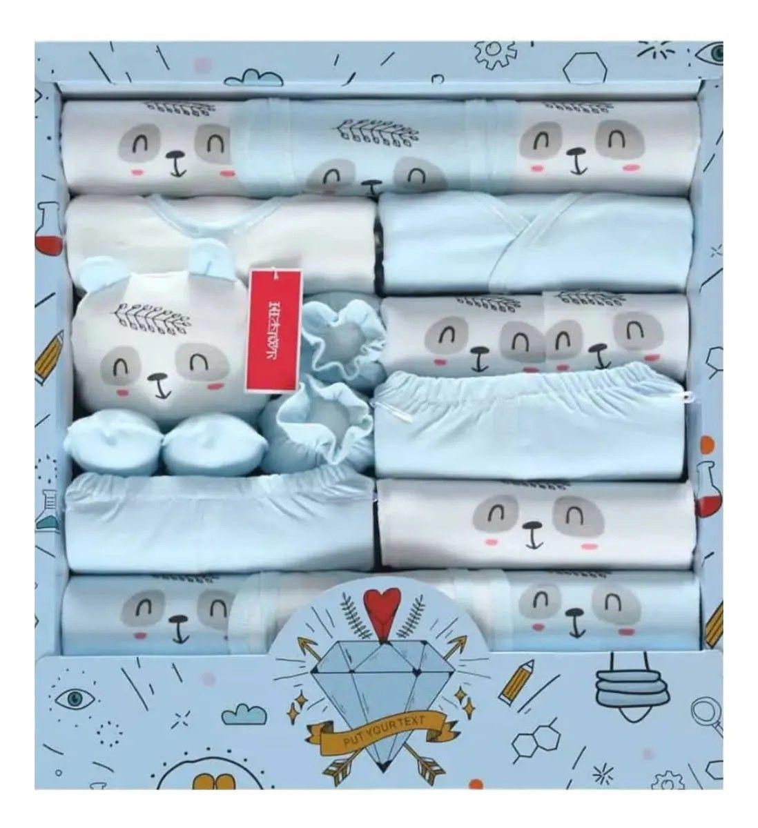 SET AJUAR BEBÉ 100 % ALGODÓN – CELESTE-3
