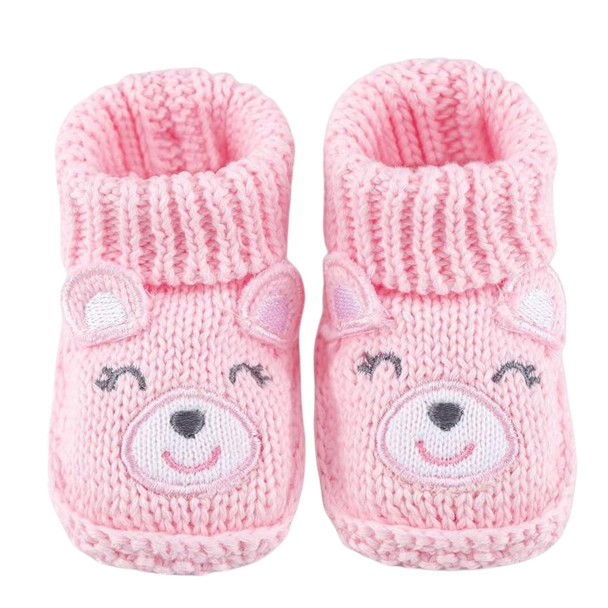 Zapatitos de bebé RN en crochet suaves y abrigados-0