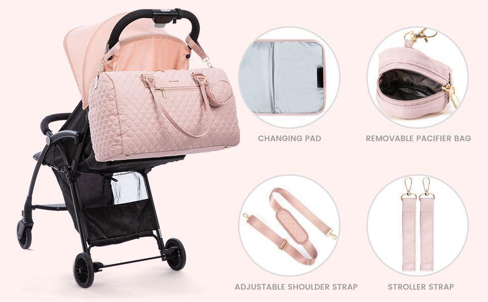Bolso Maternal Alma Pañalera Acolchada Multifuncional con Muda y Accesorios-1