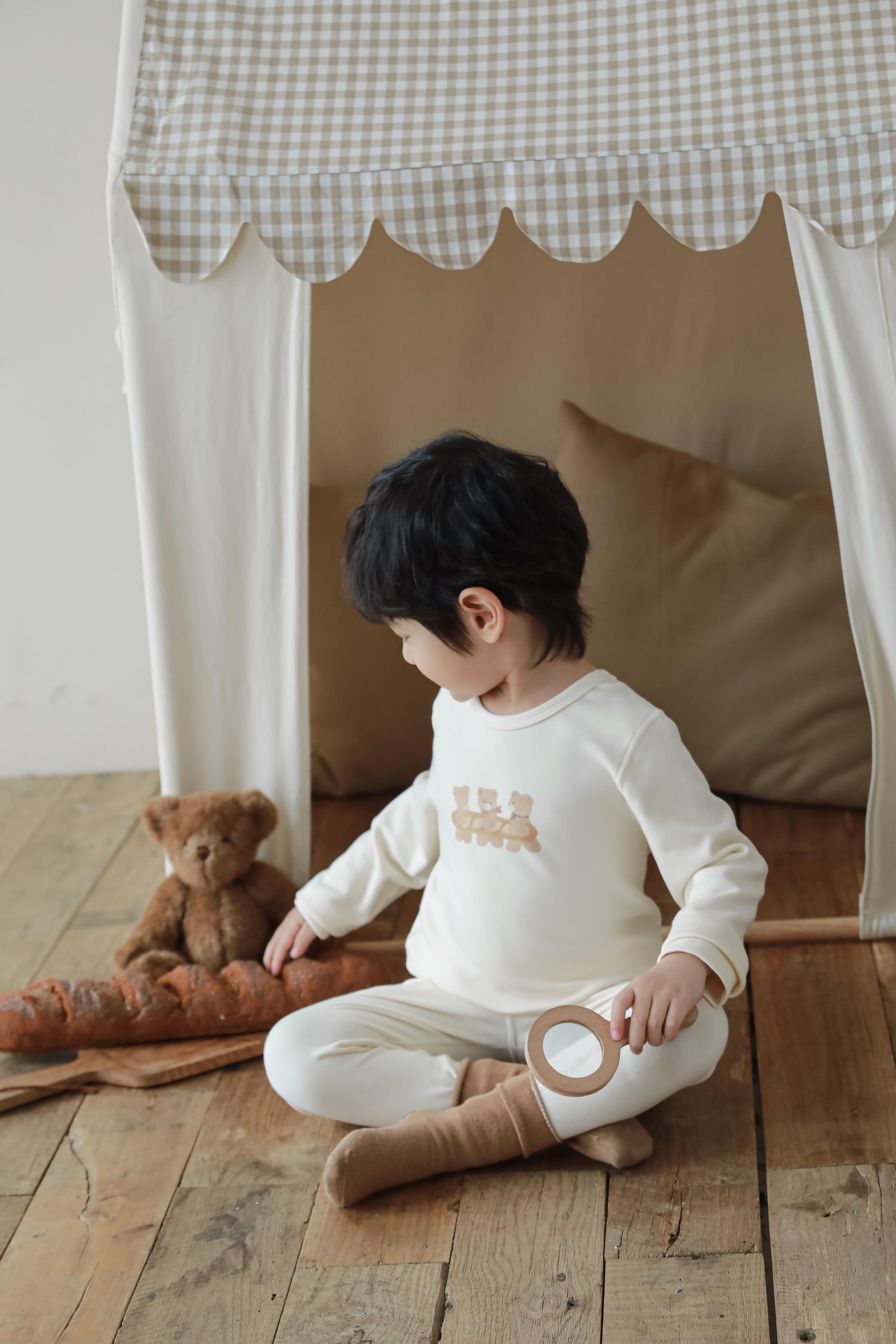 Pijama Niño 3 Ositos Beige 95 % Algodón | Estilo de Bebé-5