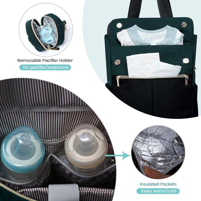 Bolso Maternal 2 en 1 Mochila y Bandolera con Cambiador Portátil-3
