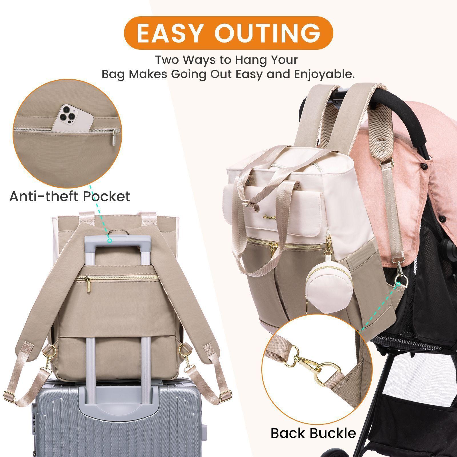 Bolso Maternal 2 en 1 Mochila y Bandolera con Cambiador Portátil-7