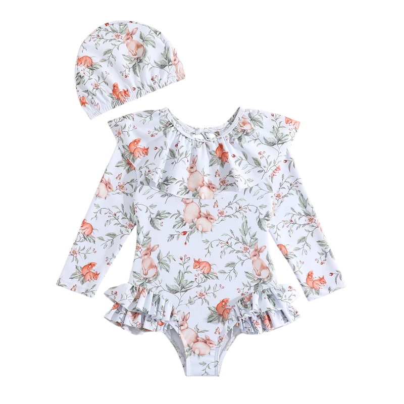 Traje de Baño Niña 2 Piezas Diseño Bosque SensiBlue-4