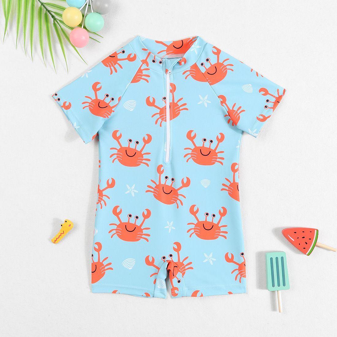 Traje de Baño Niño Modelo Cangrejo con Protección Solar UV-4