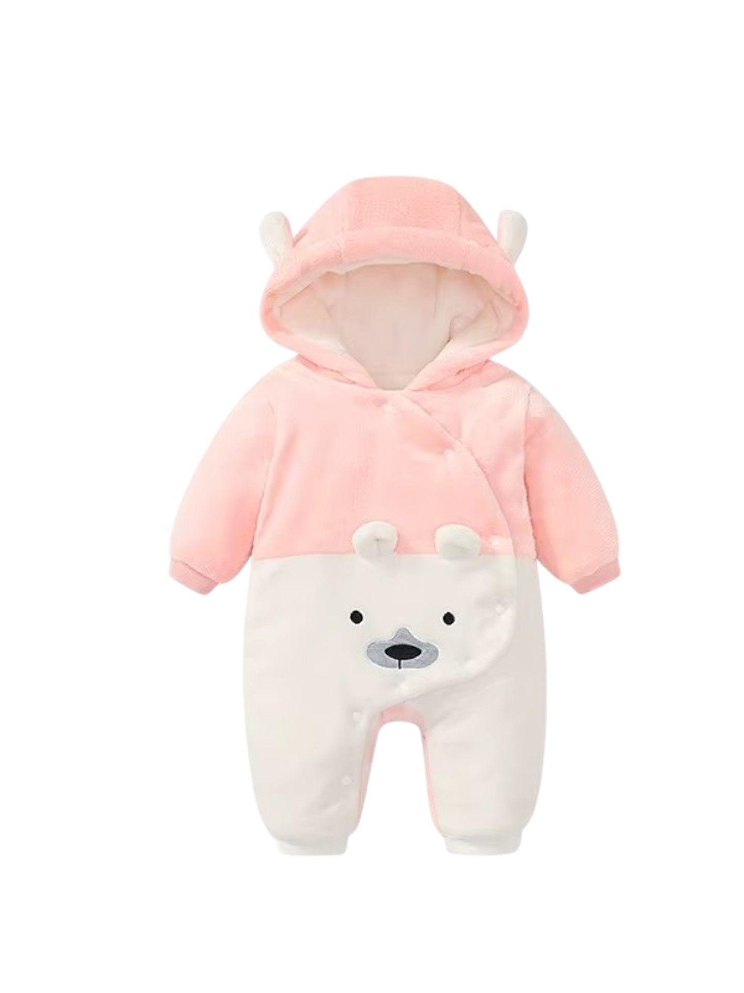 Enterito Osito Polar Algodón Suave y Térmico Rosado-3