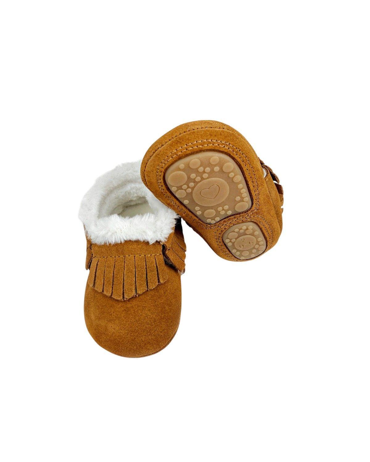 Botines Bebé Gamuza Flecos | Forro Sherpa y Suela Flexible-1