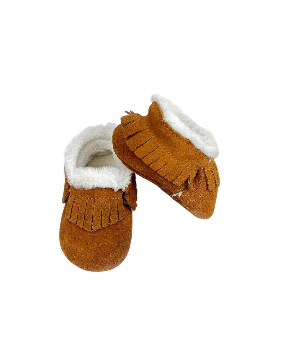 Botines Bebé Gamuza Flecos | Forro Sherpa y Suela Flexible-2