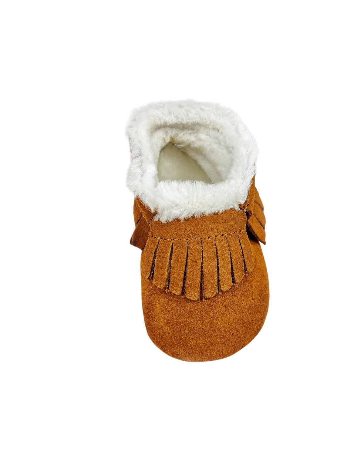 Botines Bebé Gamuza Flecos | Forro Sherpa y Suela Flexible-3