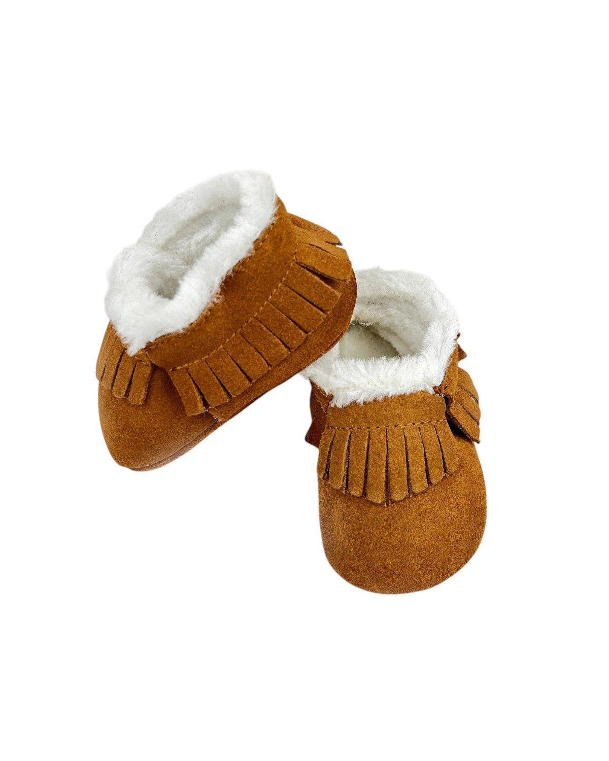 Botines Bebé Gamuza Flecos | Forro Sherpa y Suela Flexible-6