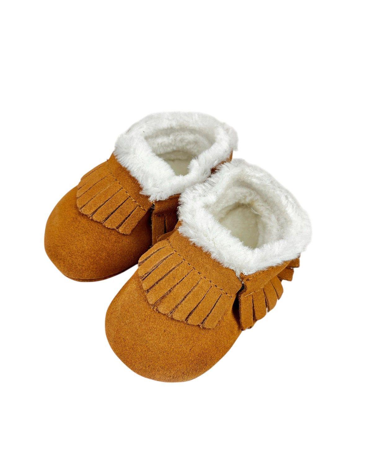 Botines Bebé Gamuza Flecos | Forro Sherpa y Suela Flexible-7