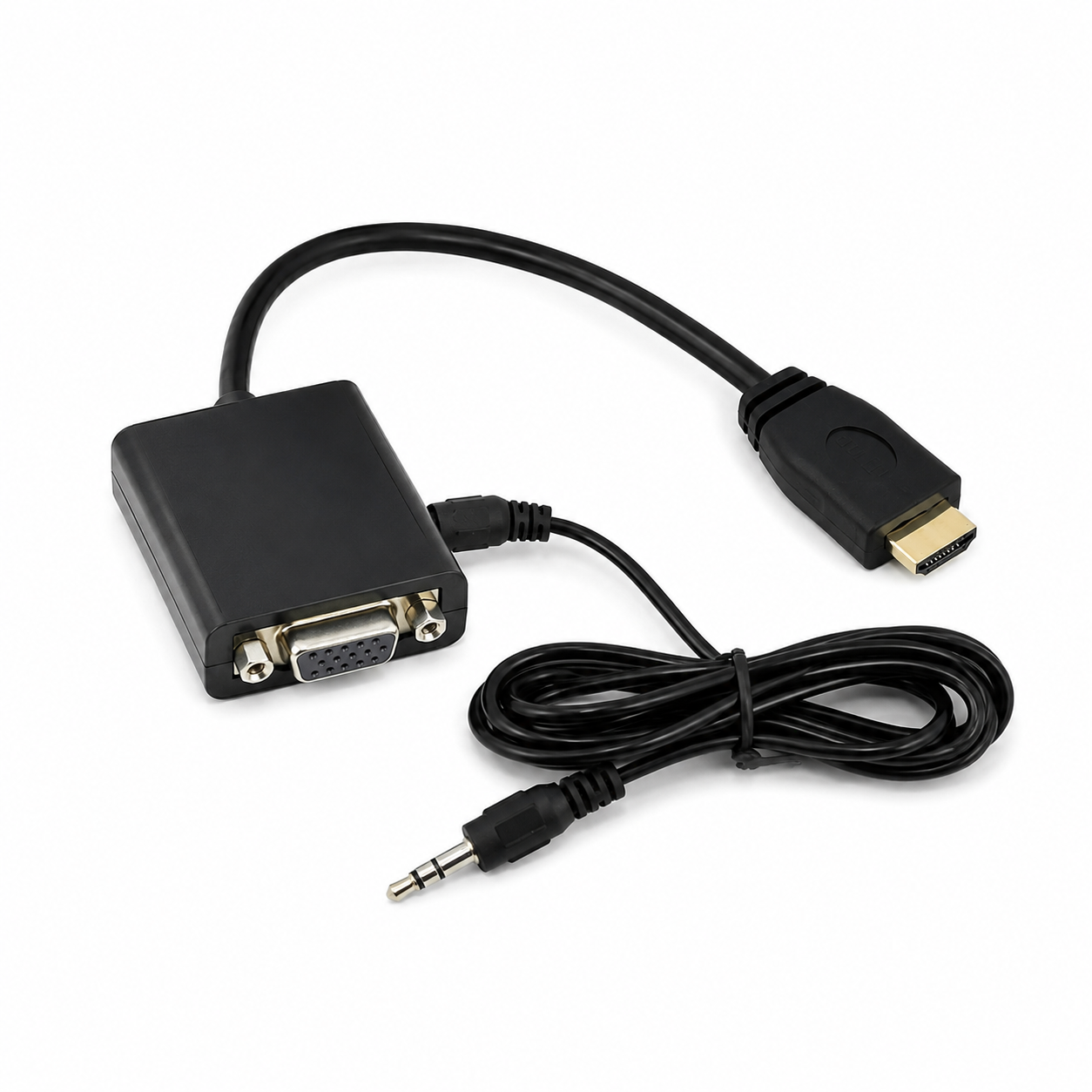 Adaptador HDMI A VGA  25CM Con sonido Alta Calidad-0